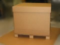 Contendedor sobre pallet de Cartón listo para usar.